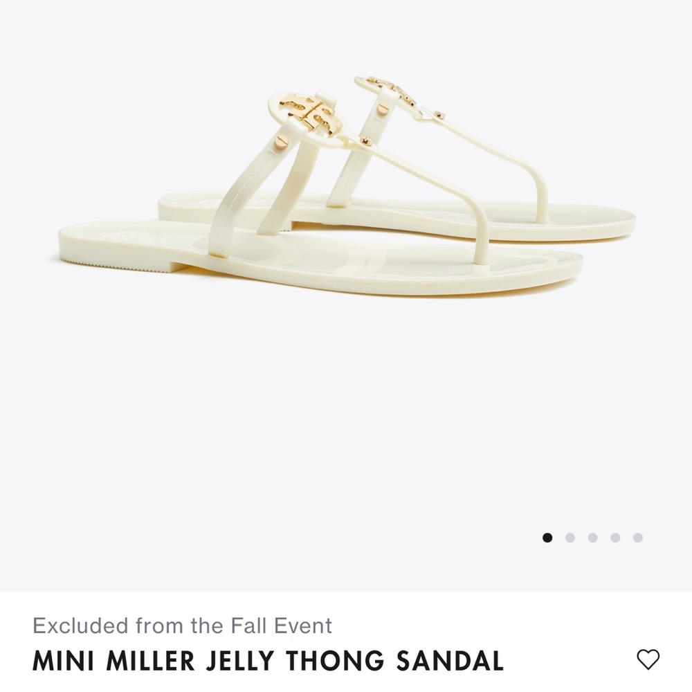 Cream Tory Burch jelly sandals.